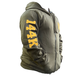 MEN'S ISRAEL EMBROIDED FRONT ZIPPER HOODED SWEATSHIRT