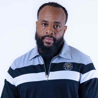 OR STRIPED QUARTER ZIP POLO