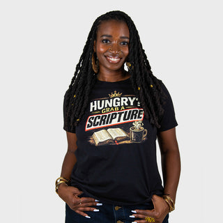 WOMENS HUNGRY GRAB A SCRIPT TEE