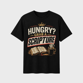 MENS HUNGRY GRAB A SCRIPT TEE
