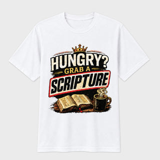 MENS HUNGRY GRAB A SCRIPT TEE
