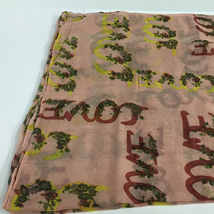 LOVE LETTER PRINT OBLONG SCARF