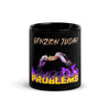 BENZION JUDAH - PURPLE PROBLEMS - BLACK GLOSSY MUG