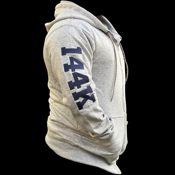 MEN'S ISRAEL EMBROIDED FRONT ZIPPER HOODED SWEATSHIRT