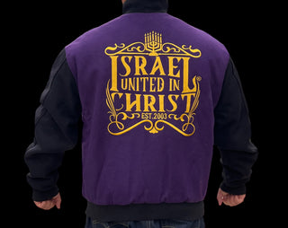 WOOL SLEEVE IUIC CREST VARSITY JACKET