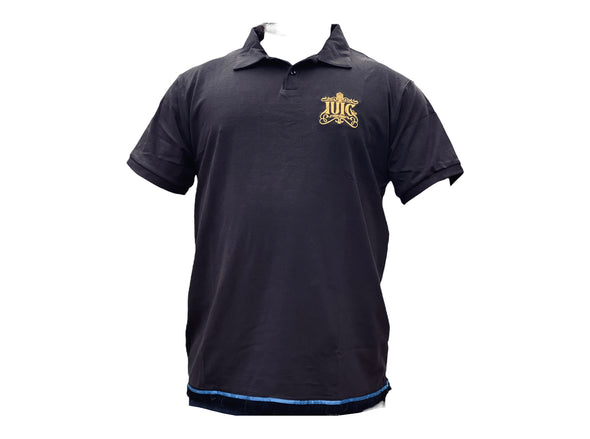 IUIC SHORT-SLEEVE FRINGED BLACK POLO