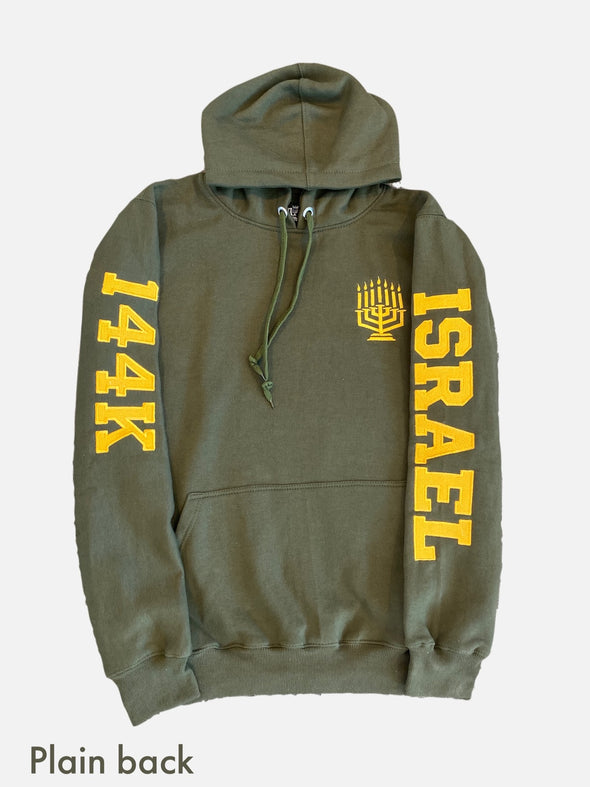 ISRAEL EMBROIDERED PULLOVER HOODED SWEATSHIRT