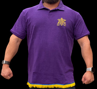 IUIC SHORT-SLEEVE FRINGED PURPLE POLO