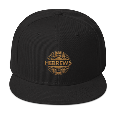 Hebrews Premium Snapback Hat Black and Old Gold