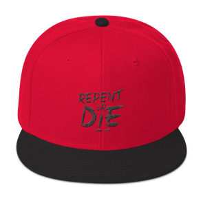 Repent or Die Premium Snapback Hat Red
