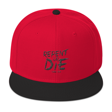 Repent or Die Premium Snapback Hat Red